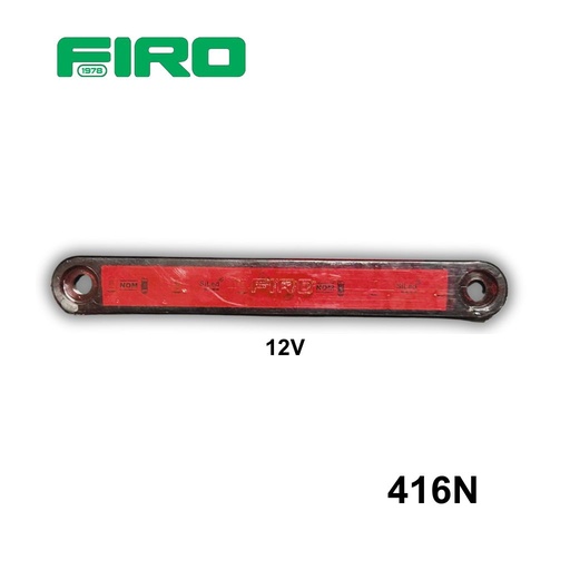 [416N] #416N LUZ PLANA 12V. 4.5" X 5/8" 6 LED ROJO BASE NEGRA