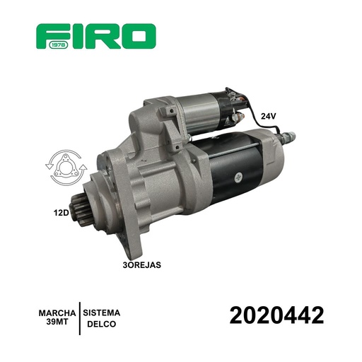 [2020442] MARCHA 39MT 24V 12D C. FIJO DELCO