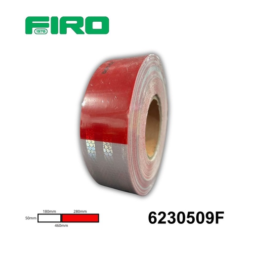 [6230509F] CINTA REFLEJANTE ROJO-BLANCO ROLLO 50.8MMX45.45 MT BARRIC