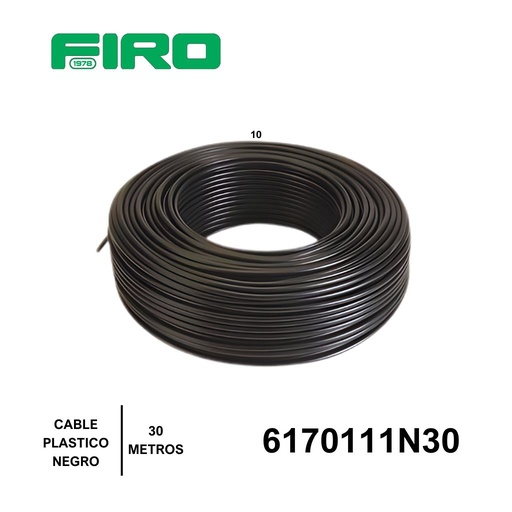 [6170111N30] CABLE PLASTICO # 10 POR  (30) MTS. ROLLO NEGRO