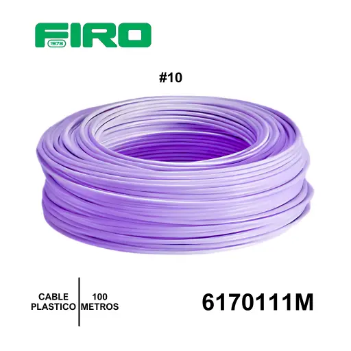 [6170111M] CABLE PLASTICO # 10 POR (100)MTS. ROLLO MORADO