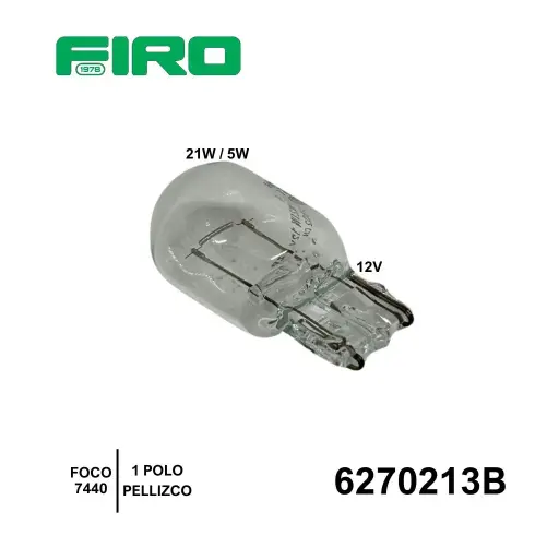 [6270213B] FOCO 7440 12V 21W/5W 1 POLO BLANCO W3X16d PELLIZCO MAXI