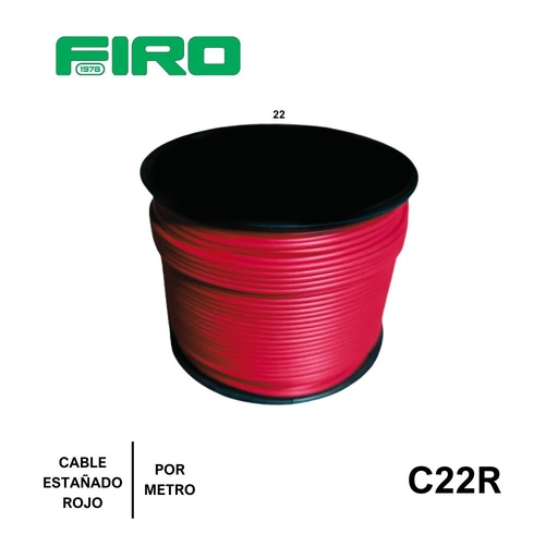 [C22R] CABLE ESTAÑADO 22 AWG ROJO POR (1) METRO ((FABRICA))