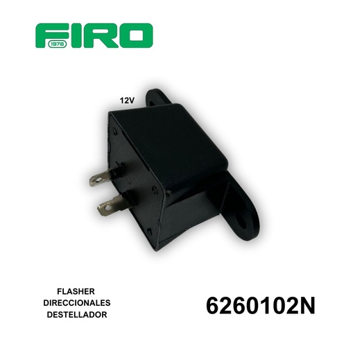 [6260102N] FLASHER DIRECCIONALES DESTELLADOR 12V 2T CUADRADO NEGRO