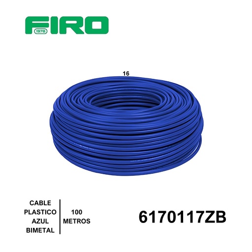 [6170117ZB] CABLE PLASTICO # 16 POR (100) MTS. ROLLO AZUL ((BIMETAL CCA))