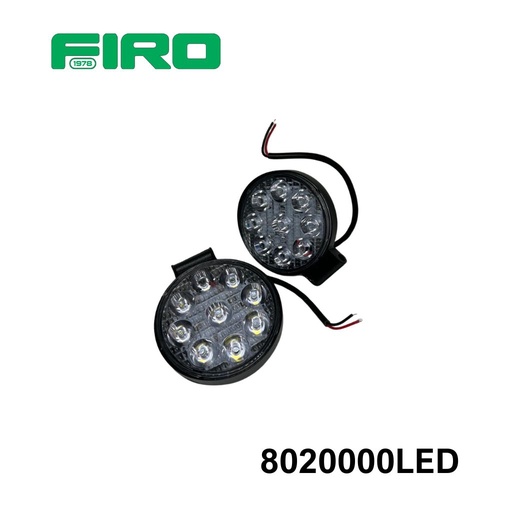 [8020000LED] JGO FAROS REDONDO 12V, 9 LED BLANCO CHICO, LATERAL.