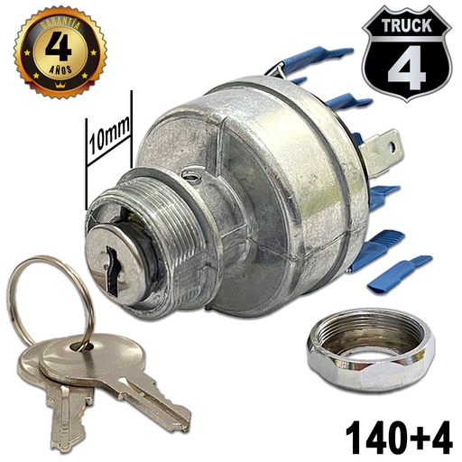 [140+4] SWITCH LLAVE TABLERO TRACTO REFORZADO TER. PALETA ROSCA LARGA  4T