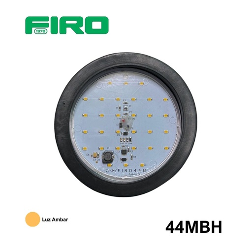 [44MBH] LUZ PLANA 4" 12V/24V 30 LED AMBAR MICA BLANCA C/GROMMET HULE