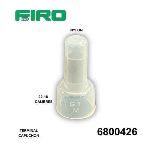 [6800426] TERMINAL CAPUCHON TRANSPARENTE NYLON 22-18 CALIBRES