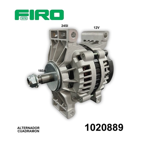 [1020889] ALTERNADOR 12V 160A CUADRAMON 24SI TORNILLOS DELCO=8600314