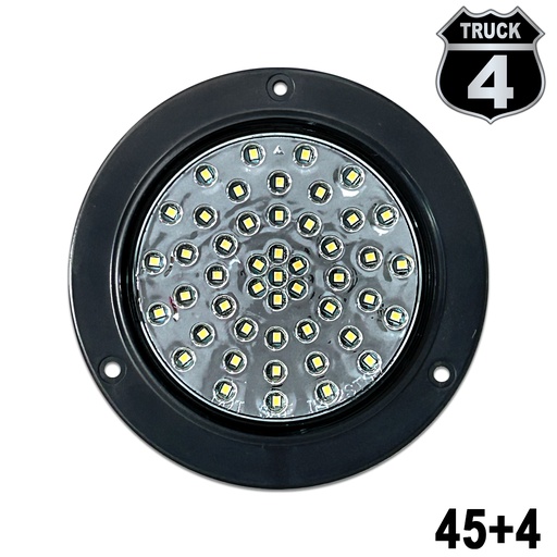 [45+4] LUZ PLANA 4" 48 LED BLANCOS REDONDO 12V-24V ESTROBO VPCB 4 TRUCK