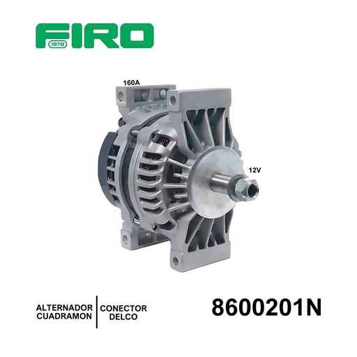 [8600201N] ALTERNADOR 12V 160A CUADRAMON 28SI CONECTOR DELCO=8600201+4