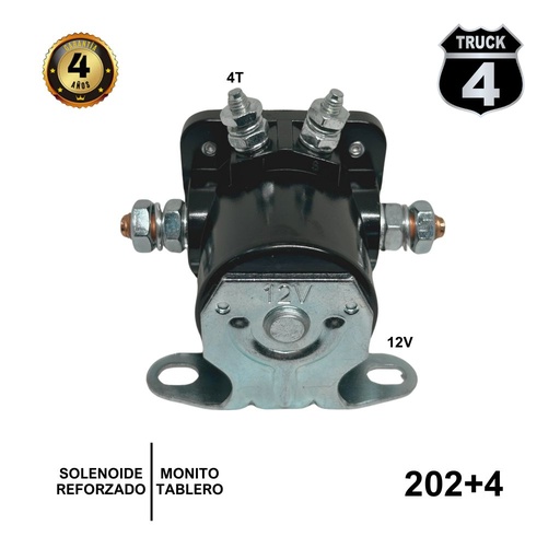 [202+4] SOLENOIDE 12V 4T MONITO TABLERO REFORZADO *ROJO* 4TRUCK