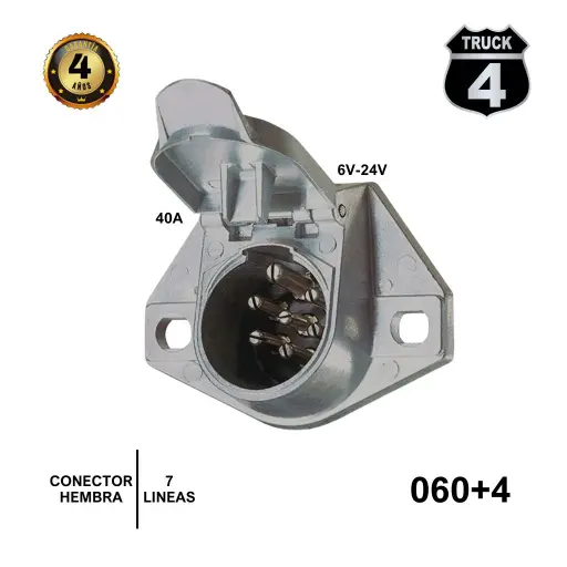 [060+4] CONECTOR HEMBRA 7 LINEAS 6-24V 40A 4TRUCK