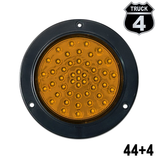 [44+4] LUZ PLANA 4" 48 LED AMBAR REDONDO 12V-24V ESTROBO VPCB 4 TRUCK