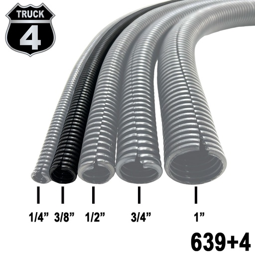 [639+4] MANGUERA CORRUGADA 3/8  50 MTS NEGRA  4TRUCK
