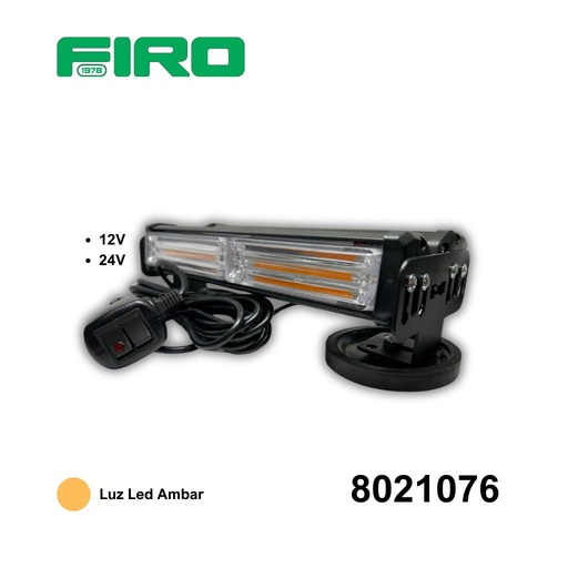 [8021076] BARRA DE LUZ COB12-24V ESTROBO 2/2 MODULOS 13CMS AMBAR DIF FUNCION