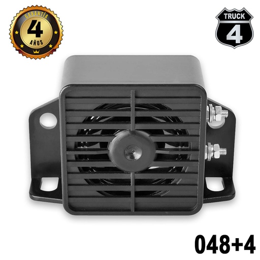 [048+4] SIRENA ALARMA DE REVERSA *9V~48V* 110dB U.RUDO CUADRADA 4TRUCK