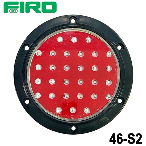 [46-S2] LUZ PLANA 4" 30 LED ROJOS 12V  2 CABLES MICA CRISTALINA