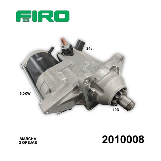 [2010008] MARCHA DENSO OSGGR 24V CASE 10 DIENTES 5.0 KILOWATS 3 OREJAS.