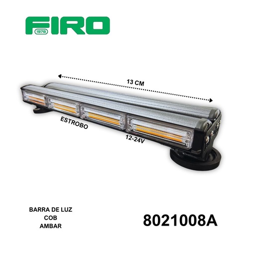 [8021008A] BARRA DE LUZ COB TIPO TORRETA12-24V ESTR 4/4 MOD 13 CMS AMBAR DIF