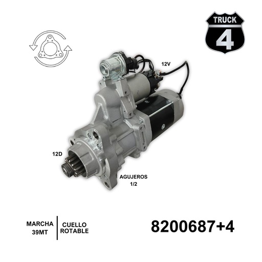 [8200687+4] MARCHA 39MT 12V 12D C.  ROTABLE DELCO  *NUEVA* 4TRUCK 1/2