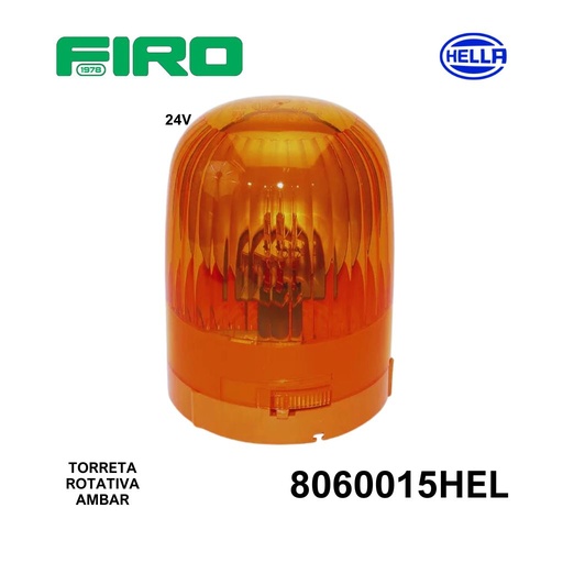 [8060015HEL] TORRETA 24V AMBAR ROTATIVA KL HELLA