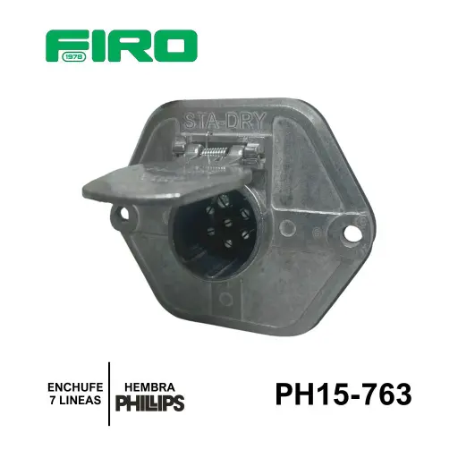[PH15-763] ENCHUFE O CONECTOR 7 LINEAS HEMBRA BRAKET 30A PHILLIPS =82-0856G=6250058