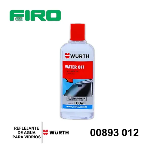 [00893 012] REPELANTE DE AGUA WURTH PARA VIDRIO( PARABRISAS) 100mml           