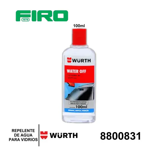 [8800831] REPELANTE DE AGUA WURTH PARA VIDRIO( PARABRISAS) 100mml           