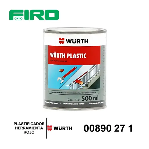 [8800808] PLASTIFICADOR DE HERRAMIENTA WURTH PLASTIC ROJO 500ML             
