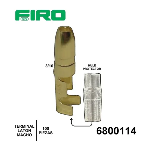 [6800114] TERMINAL LATON MACHO REDONDA CH 3/16  100 PZS