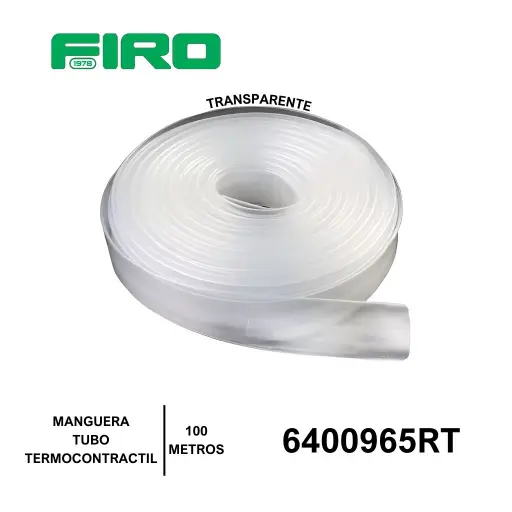 [6400965RT] MANGUERA TUBO TERMOCONTRACTIL 15MMROLLO 100 MTS TRANSP.