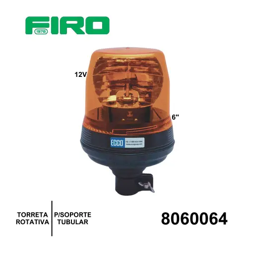 [8060064] TORRETA AMBAR 12V ROTATIVAP/SOPORTE TUBULAR 6" ECCO******         