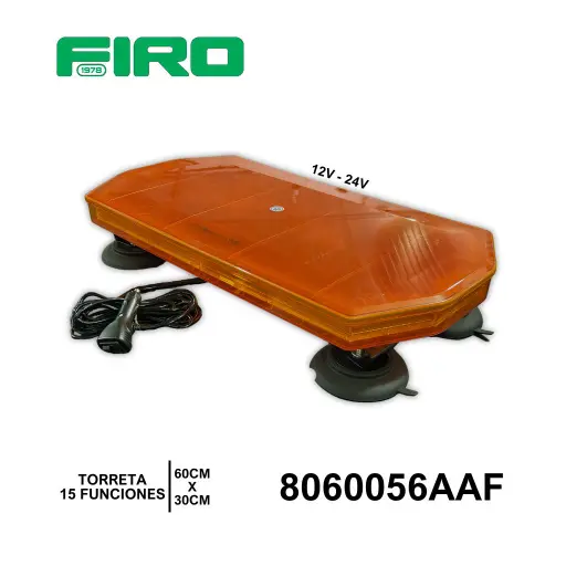 [8060056AAF] TORRETA AMBAR 12V-24V 56W 60CM X 30CM 15 FUN.(SPV)