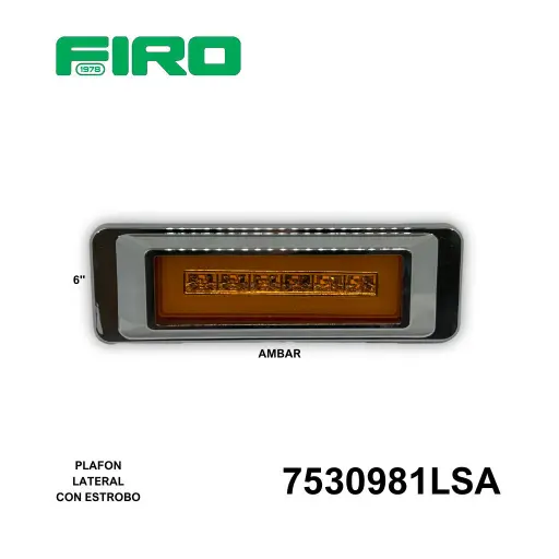 [7530981LSA] PLAFON LATERAL RECTANGULAR 6" AMBAR LEDS CON STROBO 