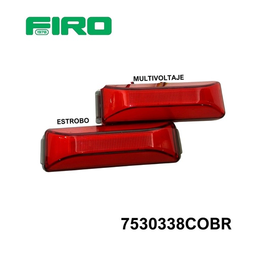 [7530338COBR] PAR DE PLAFON LATERAL REC ROJO COB CON (ESTROBO) MULTITVOL (2 PZS)