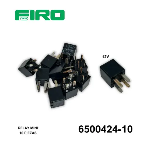 [6500424-10] RELAY MINI 12V 20A  (10PZAS) 4T MULTIFUNCION