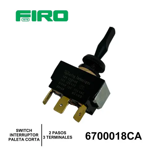 [6700018CA] SWITCH INTERRUPTOR 2 PASOS 3 TER. DEVOLUCION PALETA COR=017       
