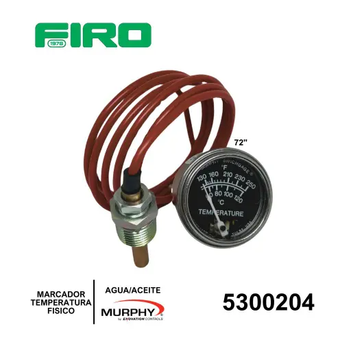 [5300204] MARCADOR TEMPERATURA AGUA/ACEITE FISICO 72" MURPHY  ******        