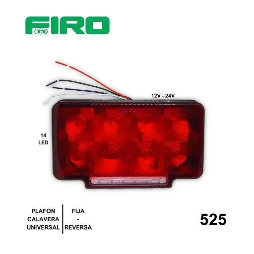 [525] PLAFON CALAVERA UNIVERSAL 14 LED LUZ FIJA Y REVERSA               