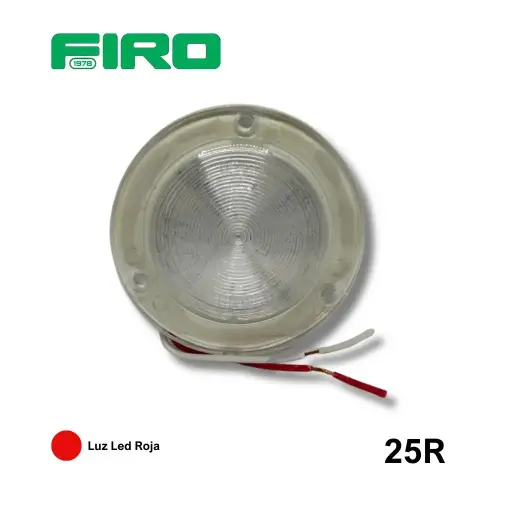 [25R] LUZ PLANA 2.5" MICA BLANCA 12 LED ROJOS REDONDO                   