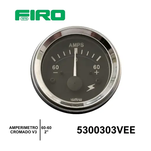 [5300303VEE] AMPERIMETRO 60-60 2" (52MM)  CROMADO V3                           