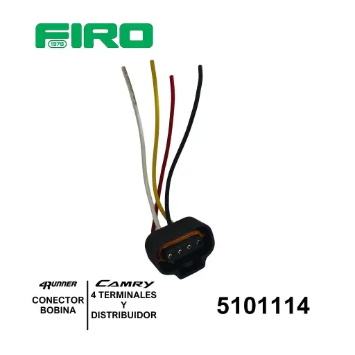 [5101114] CONECTOR BOBINA 4 TERMINALES Y DISTRIBUIDOR TOYOTA 4RUNNER CAMRY TACOMA