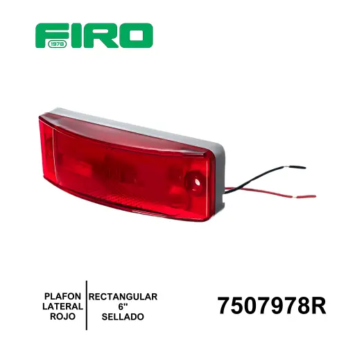[7507978R] PLAFON LATERAL RECTANGULAR 6" 978 ROJO SELLAD=7520615R            