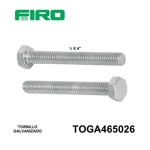 [TOGA465026] 1/4X 4"    TORNILLO MAQ. GALVANIZADO