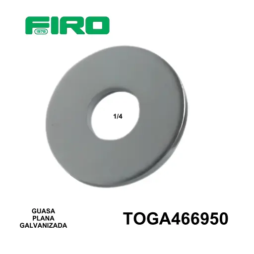 [TOGA466950]  1/4  HUASA PLANA GALVANIZADA 